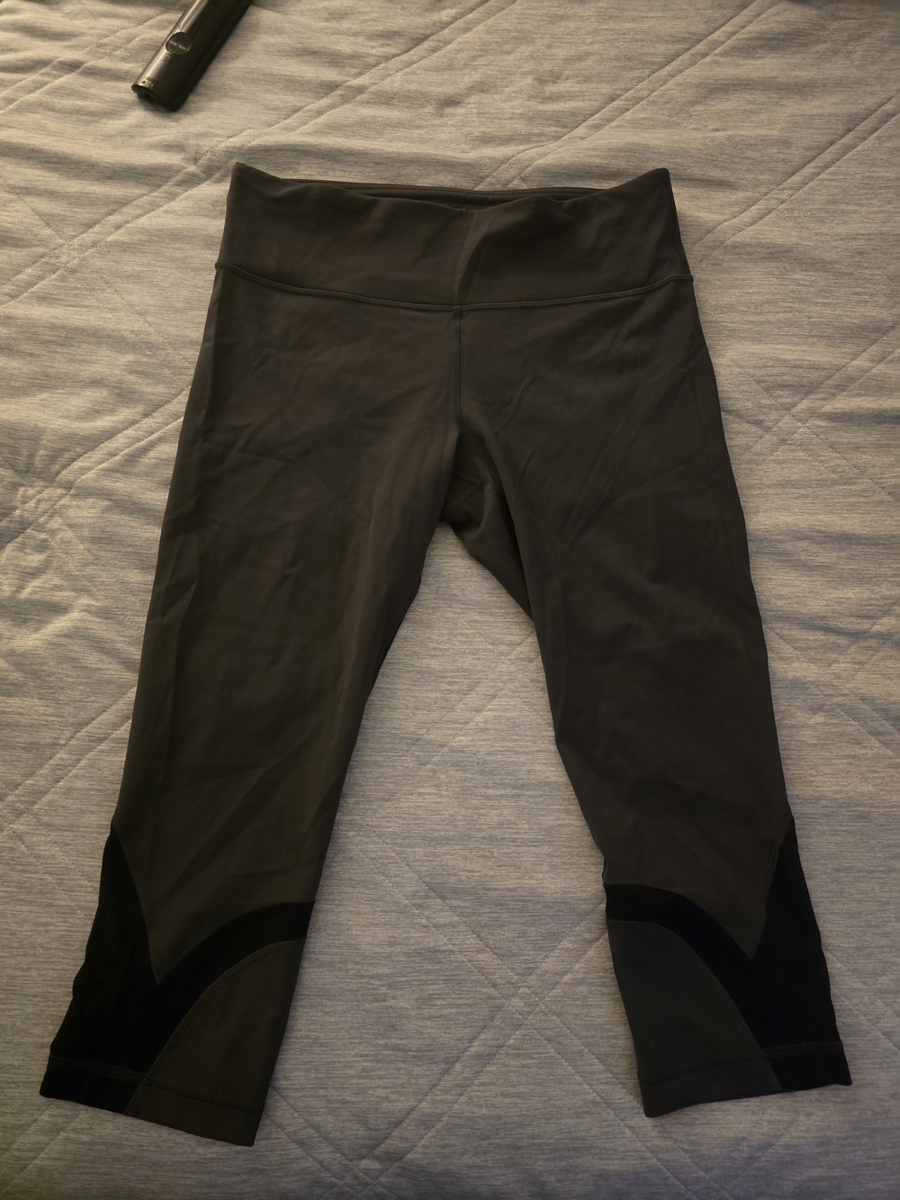 lululemon athletica Black Capri Leggings with Subtle Dark Panels